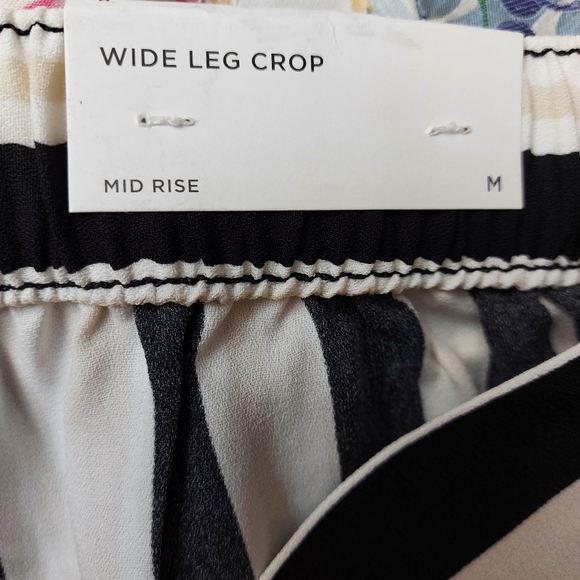Ann Taylor Loft striped wide leg cropped pants - Picture 7 of 8